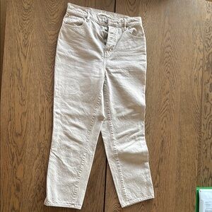 Pacsun Cream High-Waisted Straight Jeans